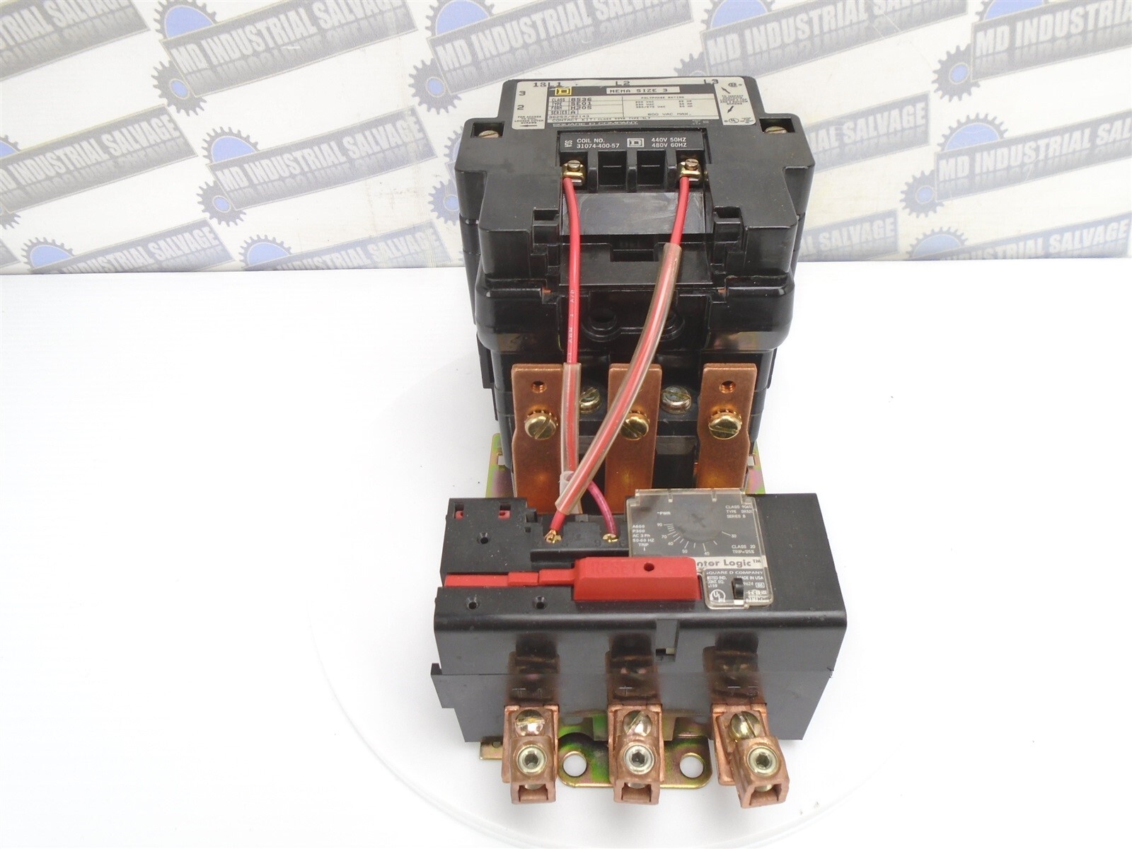 SQUARE-D 8536SEO1H20S SZ 3 MOTOR STARTER LOGIC 25-50HP Coil 480V 90A 600V TESTED