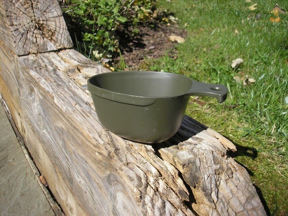 THREE Genuine USED Swedish Army Mess Kit Plastic Drinking Mug Kuksa Cup Kåsa