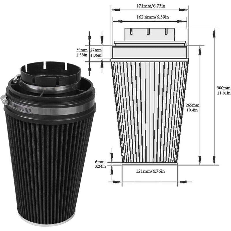 Black Cold Air Intake Kit For 2009-2013 Chevy Silverado 1500 4.8 5.3 6.0 6.2 V8