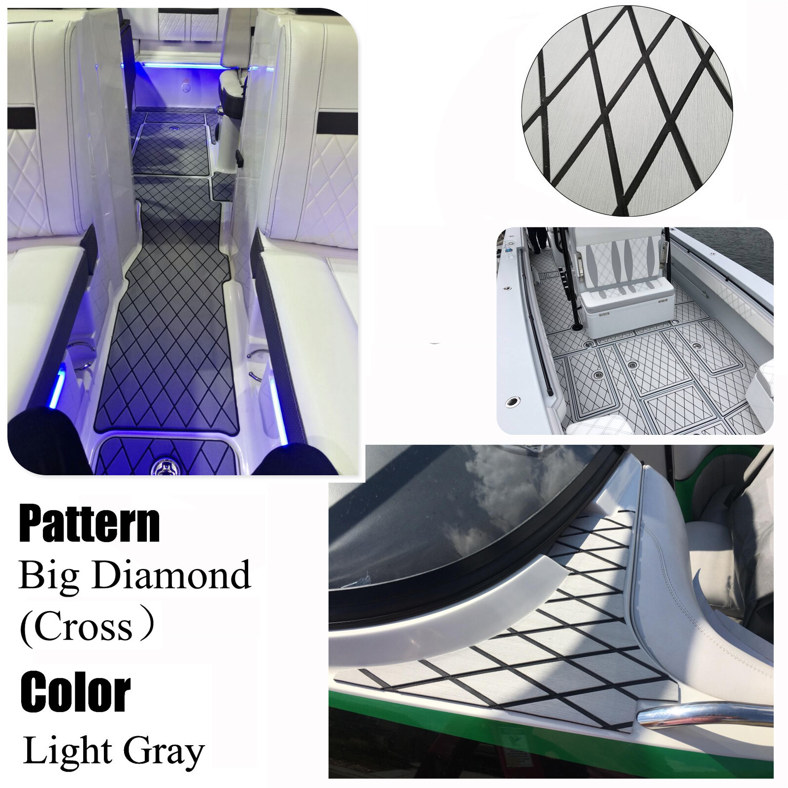 Diamond Type EVA Foam Boat Flooring Sheet Mat Nonslip Marine Sea Decking Carpet