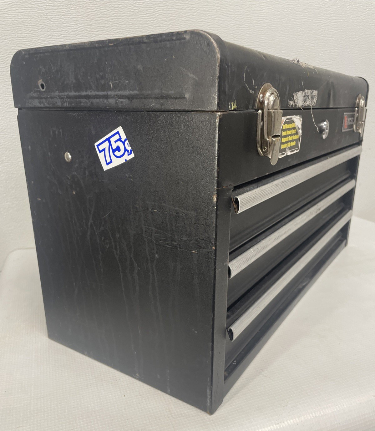 VINTAGE EXCEL 20" STEEL TOOL BOX w/TRAY 3 Drawer Structurally In Good Condition