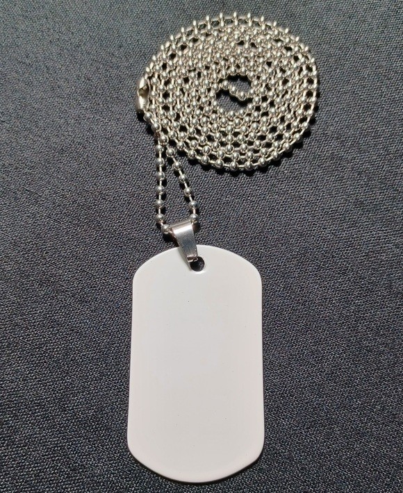 Puerto Rican Flag Dog Tag & 30" Stainless Steel Military Ball Bead Dog Tag Chain