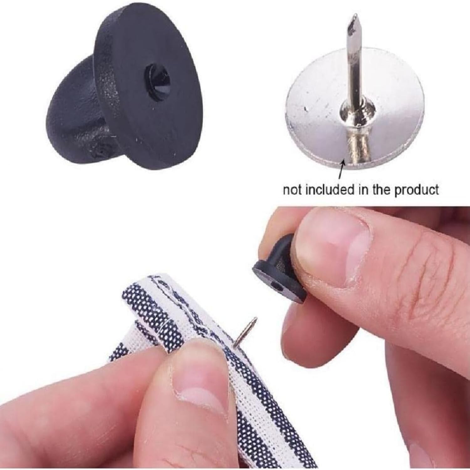 Rubber Pin Backs 50pcs Lapel Pin Backs Pin Safety Backs For Brooch Black