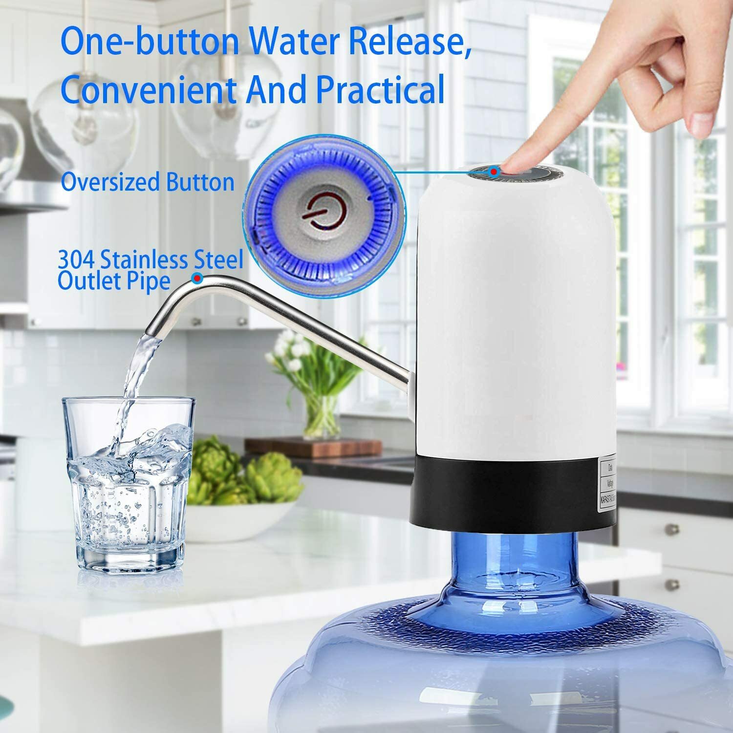 New Automatic Universal Electric Water Dispenser Pump 5 Gallon USB Bottle Switch