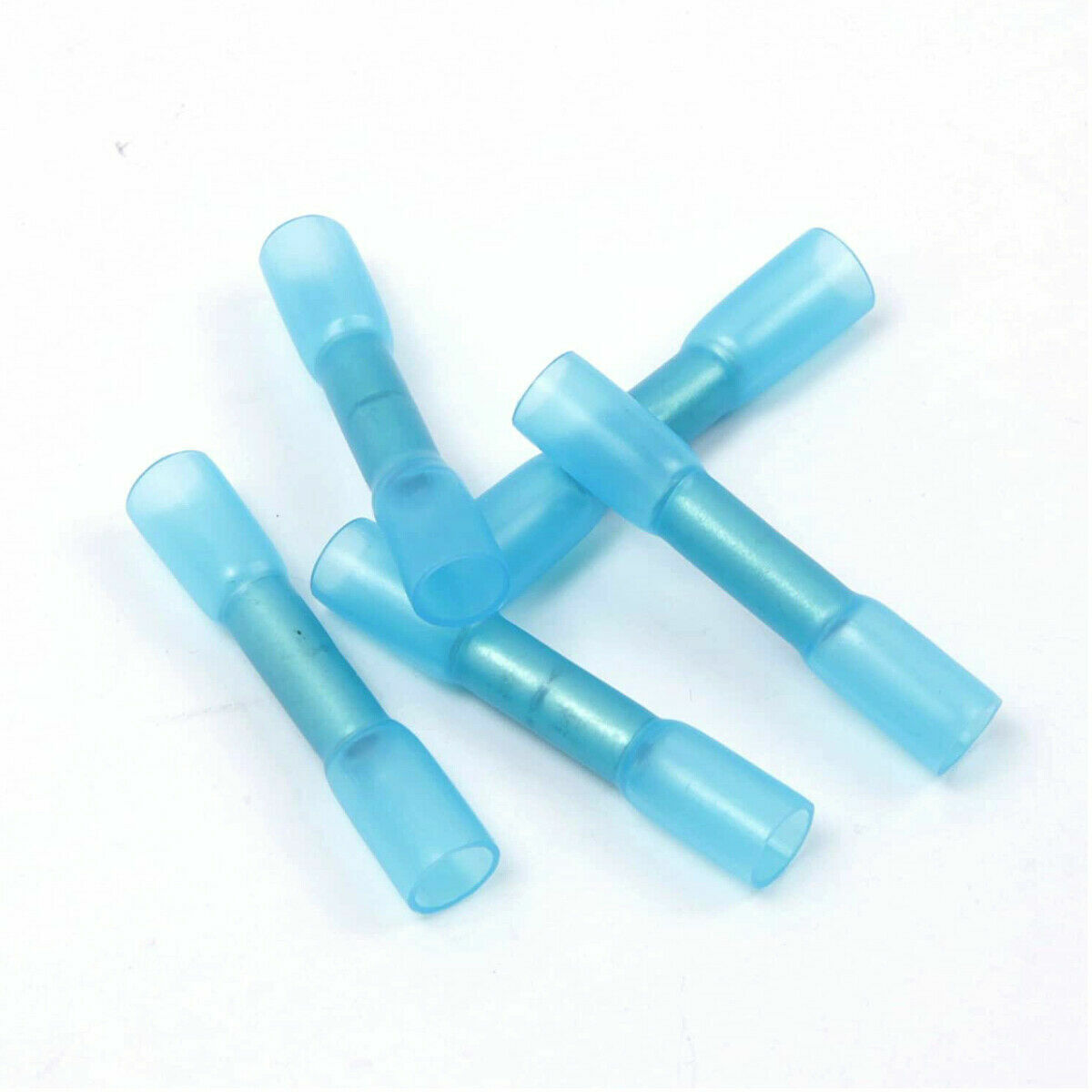 100X BLUE HEAT SHRINK BUTT CONNECTORS WIRE 14-16 GAUGE WATERPROOF WIRING