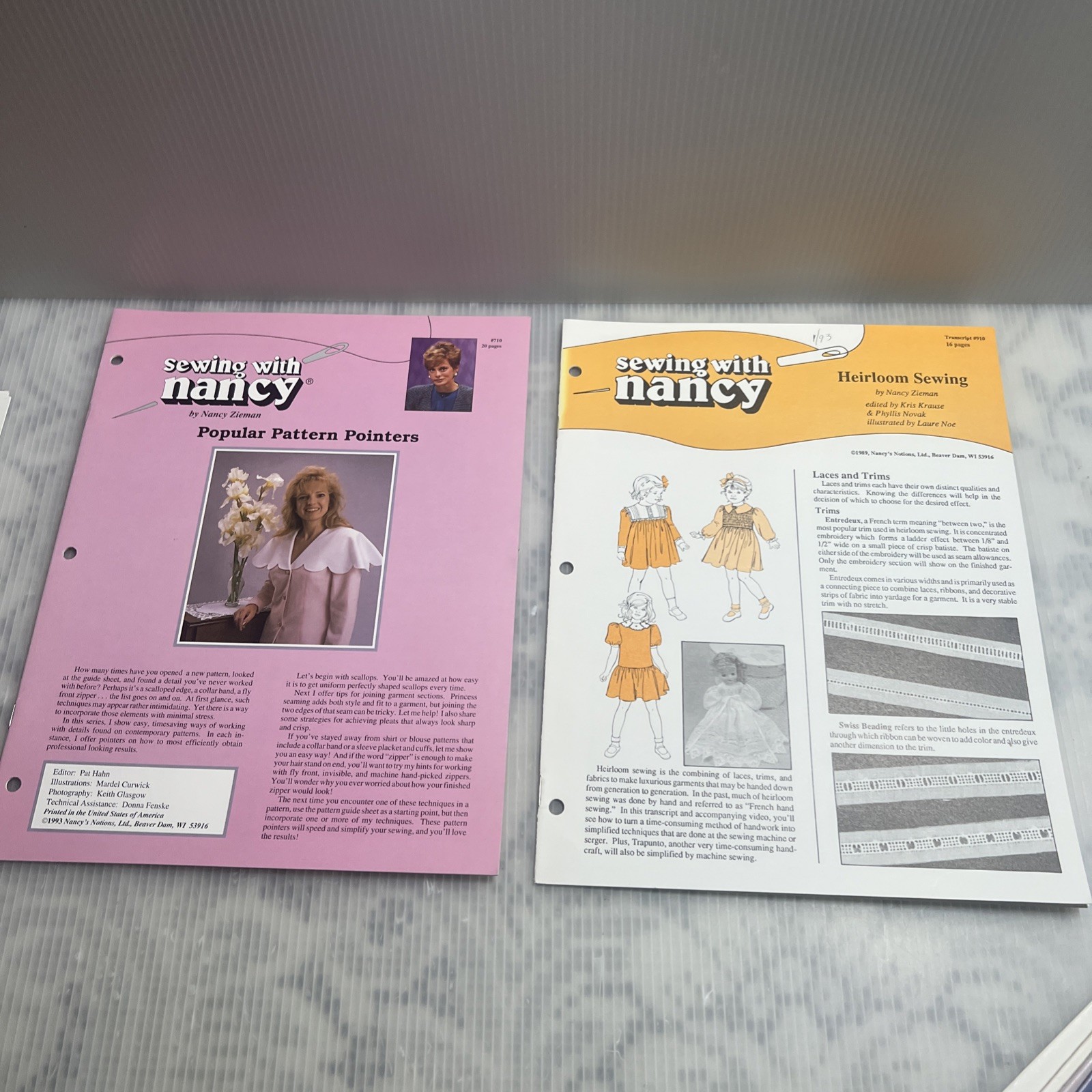 Sewing With Nancy Lot Of 19 Booklets, Pamphlets, And Transcripts 1990’s