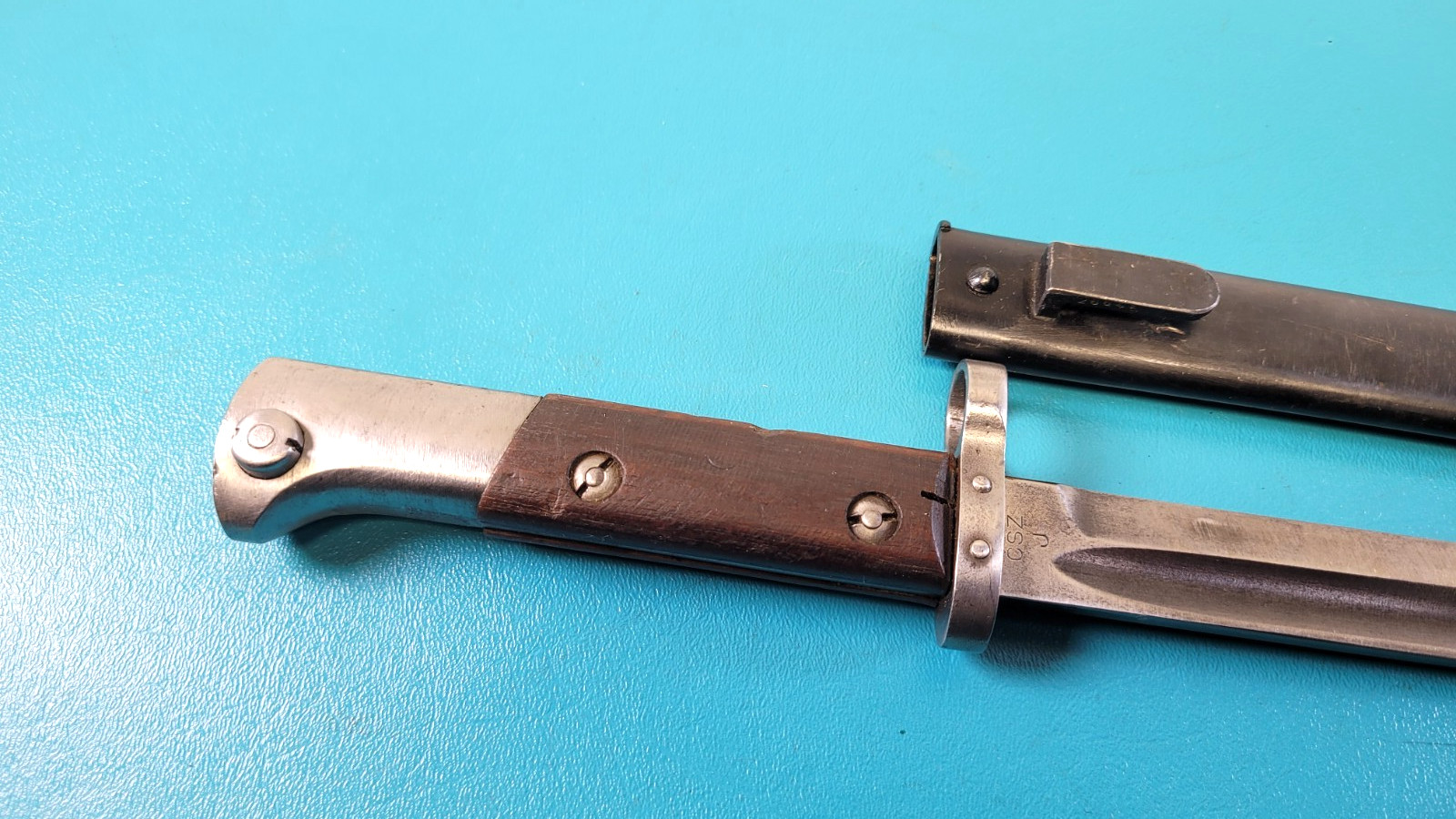 WWII Czechoslovakia Czech Rifle Bayonet + Scabbard CSZ J TR939