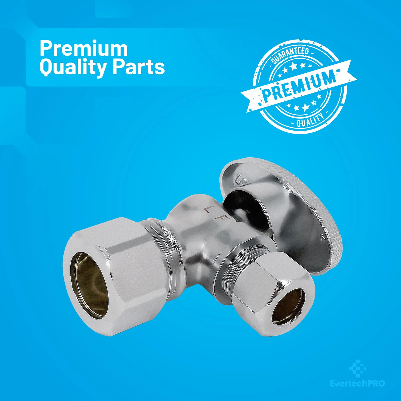 Toilet Water Shut Off Valve with 1/4 Turn Shut Off Chrome Plated 5/8 OD x 3/8 OD