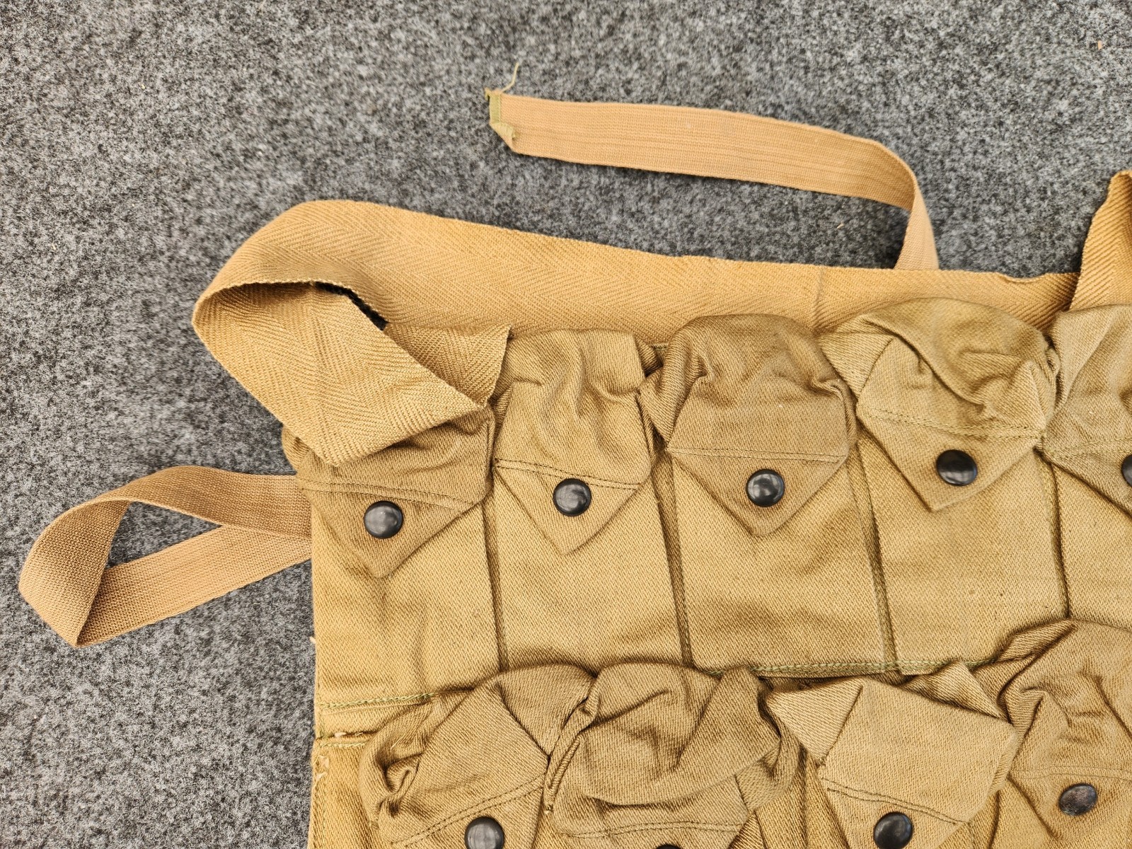 1918 WWI 11 POCKET FIELD GRENADE VEST**UN-ISSUED**INSPECTION STAMP**