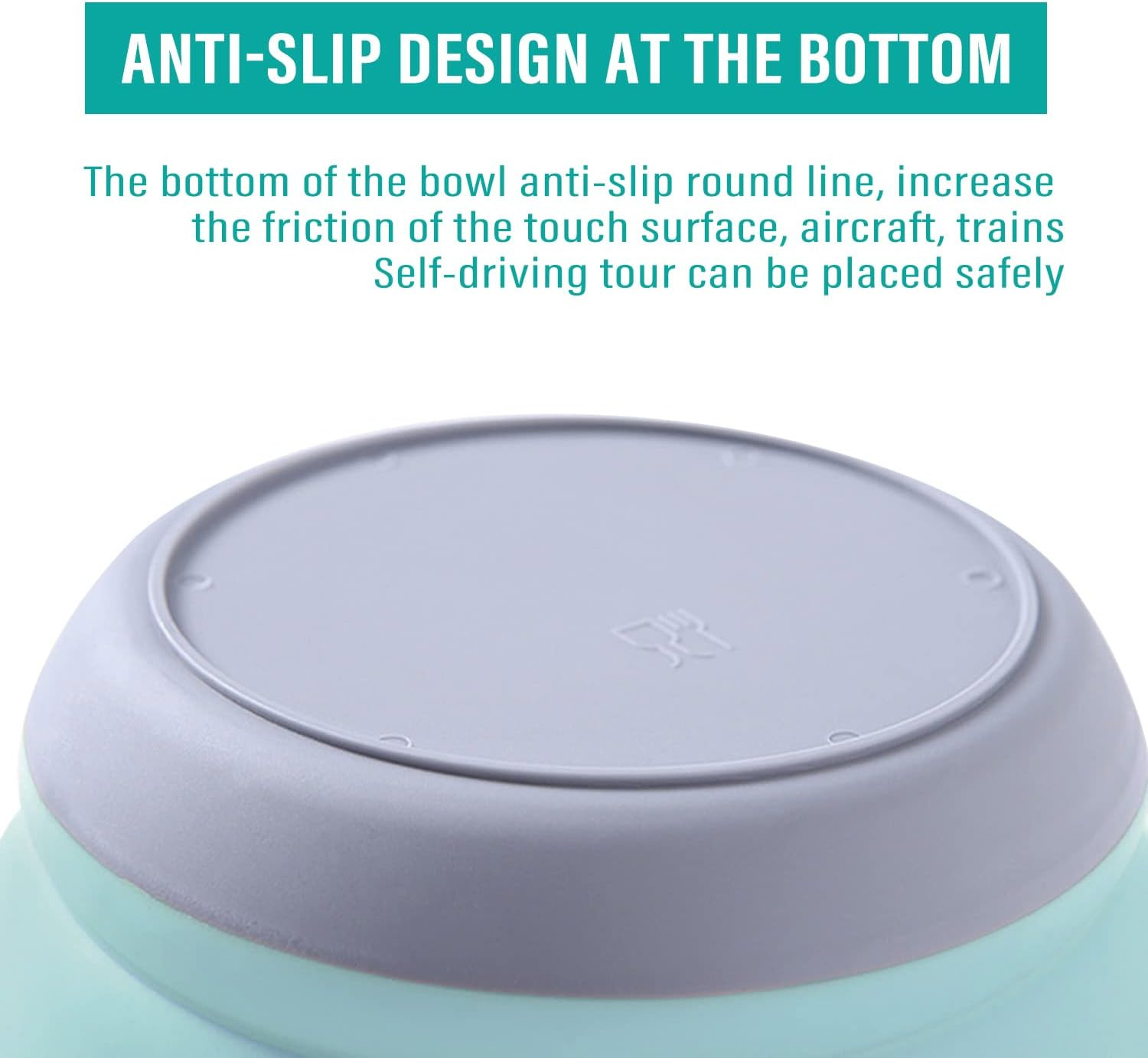 Collapsible Bowls, 3Pcs Food Grade Silicone Camping Bowl Salad Bowl with Lids, P