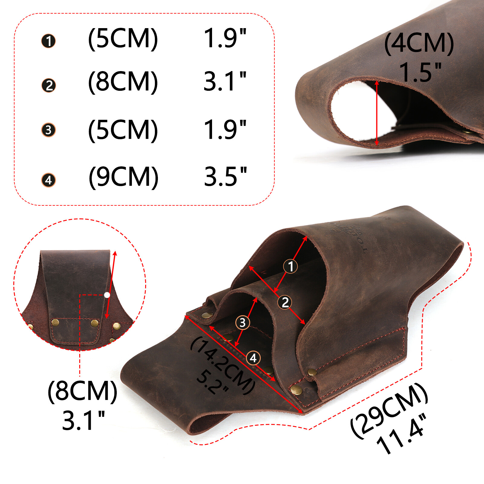 TOURBON Leather Logging Belt Kits Felling Tools Carry Suspenders Adjustable Gift