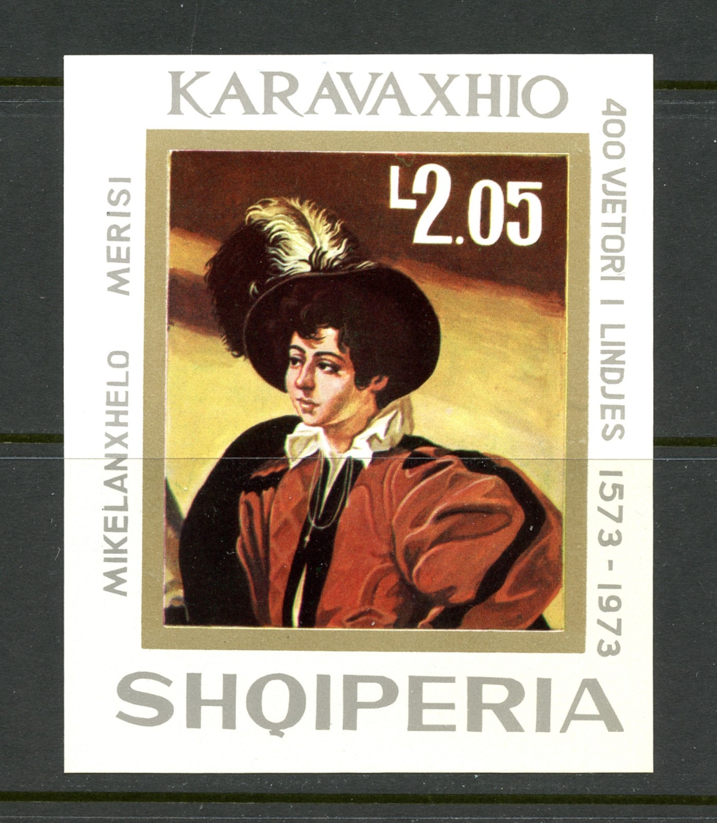 J448  Albania 1973  art paintings Caravaggio   imperf sheet   MNH