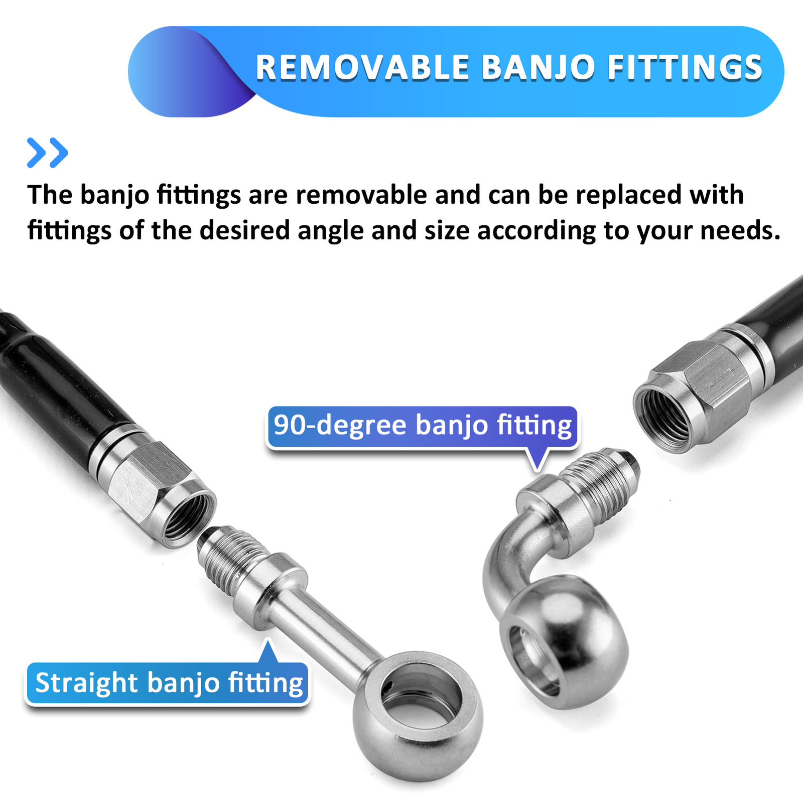 Non-ABS Brake Line Kit Front +8" For Harley Sportster Hugger XLH 883 1988-2003