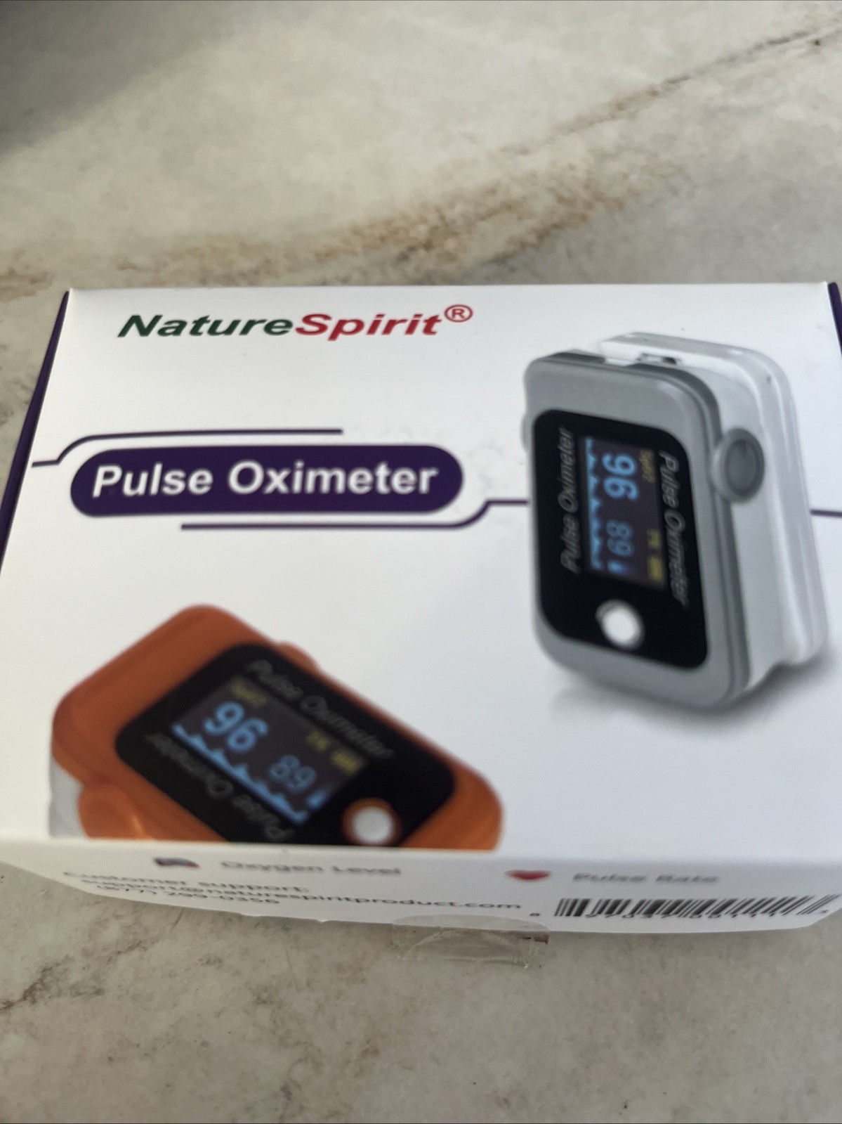 Nature Spirit Oximeter Orange Sp02 And Heart Pulse - Open Box -