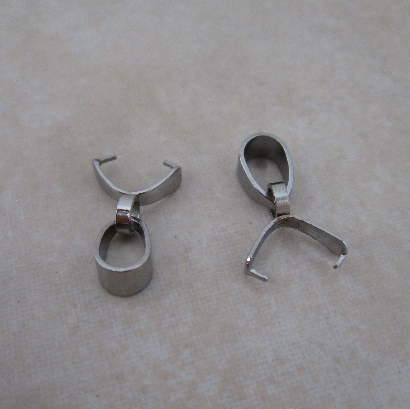 10 stainless steel small pinch bails 13mm