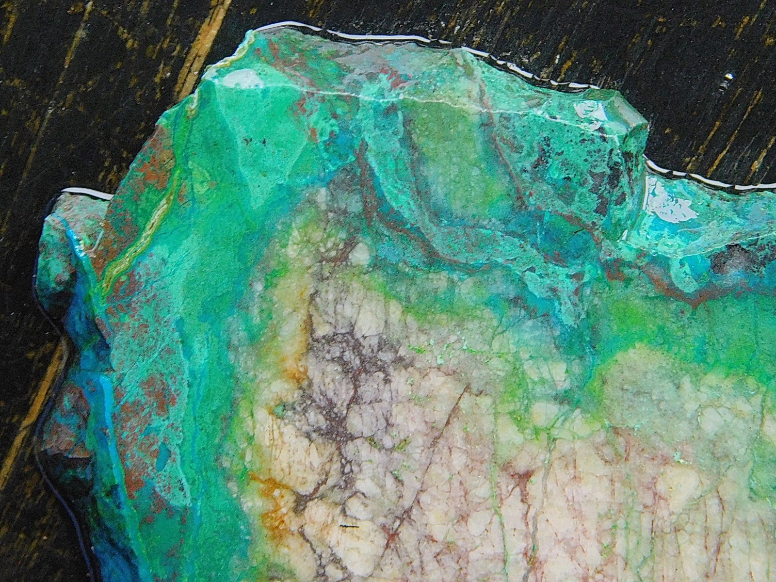 Chrysocolla lapidary cabbing slab 6mm thick