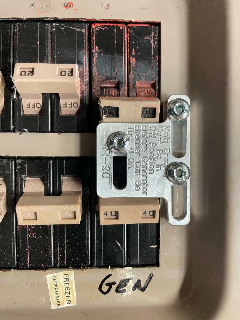 Generator Interlock Kit , Eaton / Cutler Hammer 100 amp panel WR-90