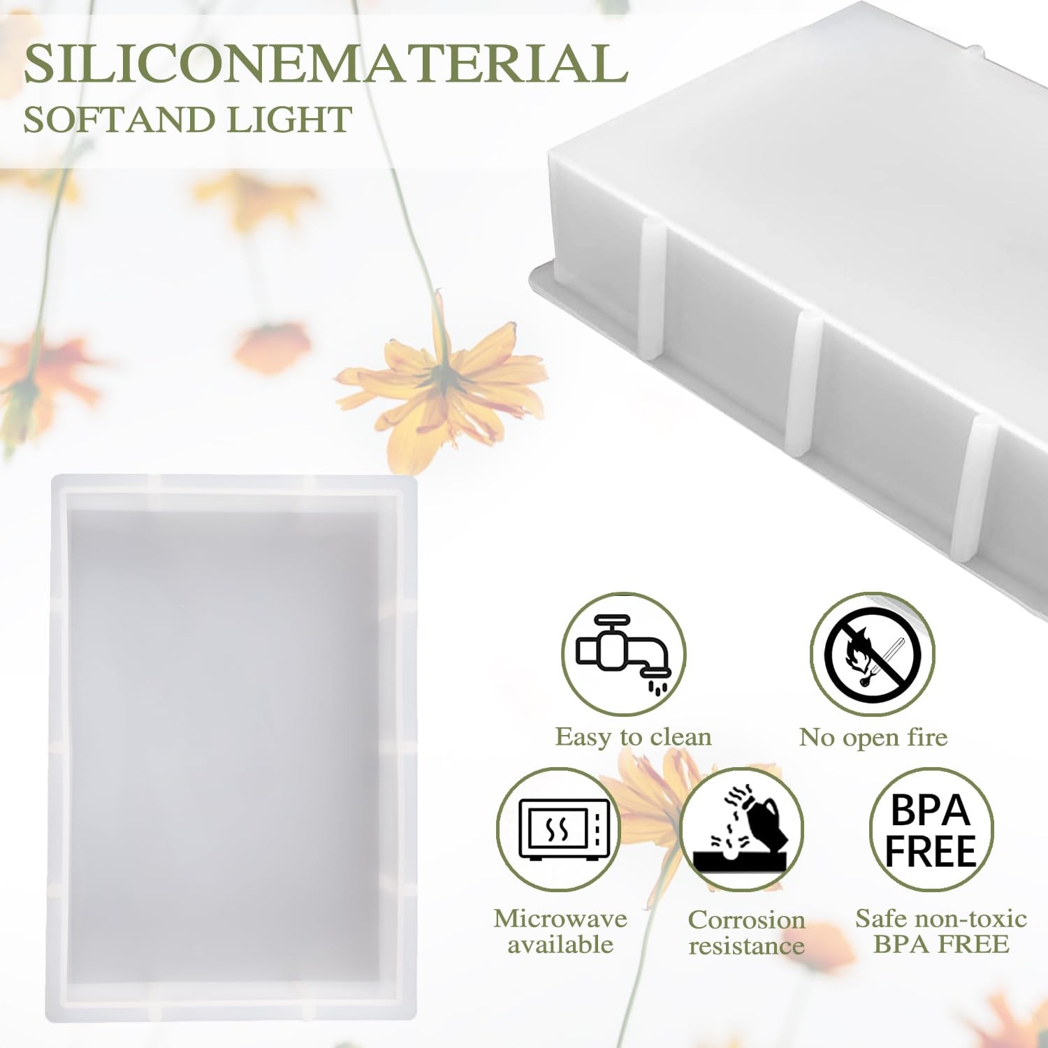 Large Resin Molds,Rectangle Silicone Molds for Resin Casting,Epoxy Resin Casting