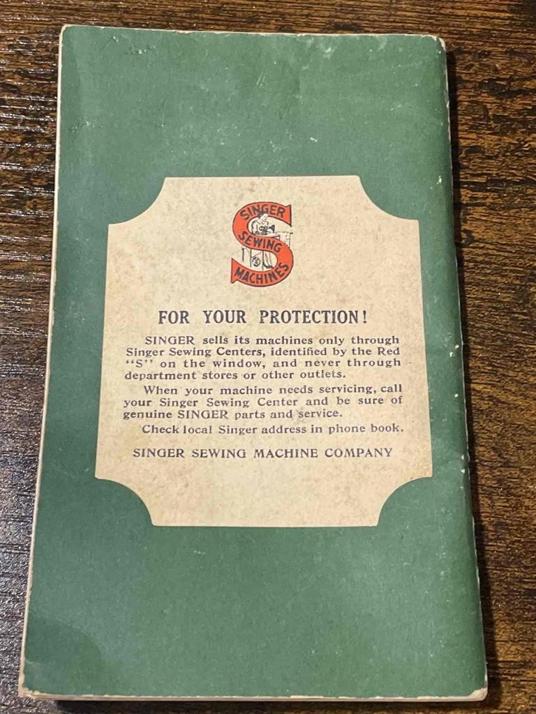 Genuine Vintage 1947 Singer 201-2 Sewing Machine Manual - CLEAN - FREE S/H!