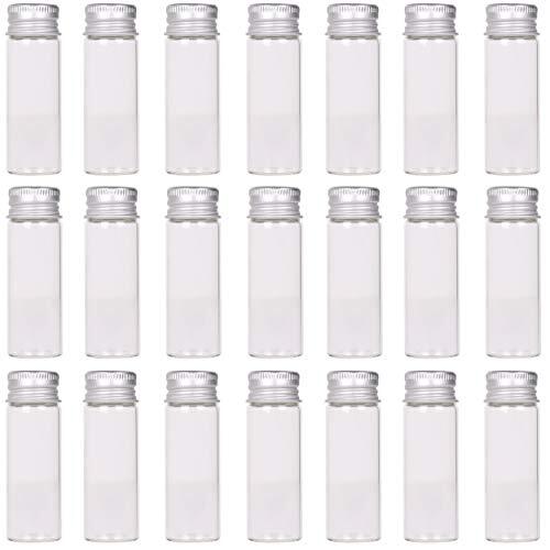 MaxMau 24 Tiny Jars with Aluminum Screw Lids 15ml Small Glass Bottles Clear