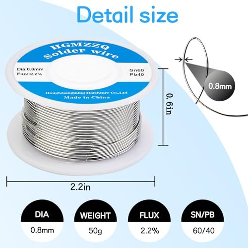 60/40 Tin Lead Solder Wire with Rosin core for Electrical Soldering 0.8mm-50g 1