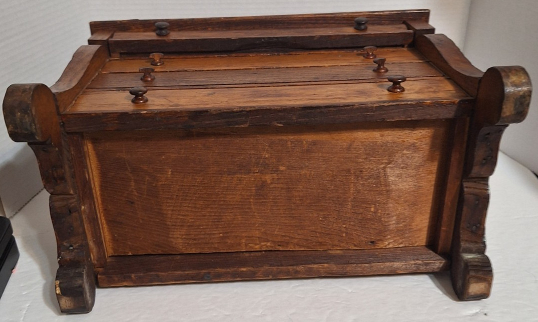 Antique Chest Bureau Salesman Sample 4 Drawers 2 Glove Boxes 13.5x13x6.5 Wooden