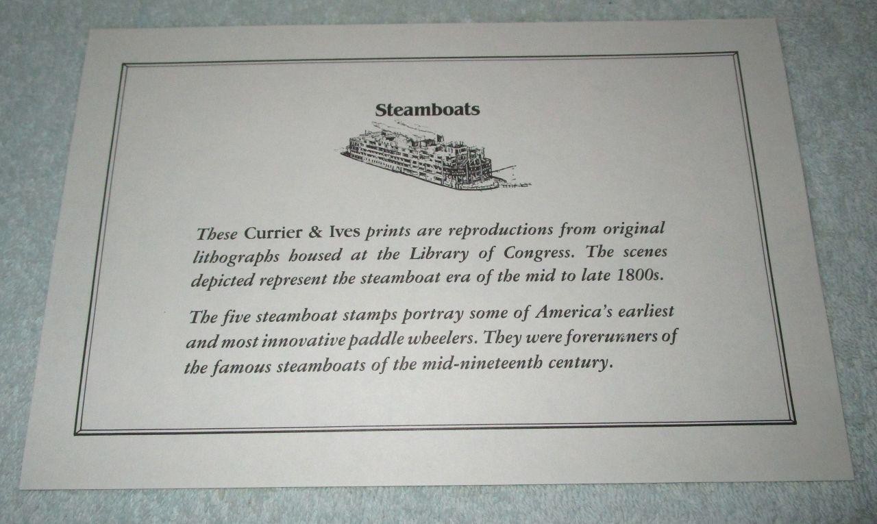 Steamboat Commemorative Stamp Collection Original Envelope Stamps and Print 1989