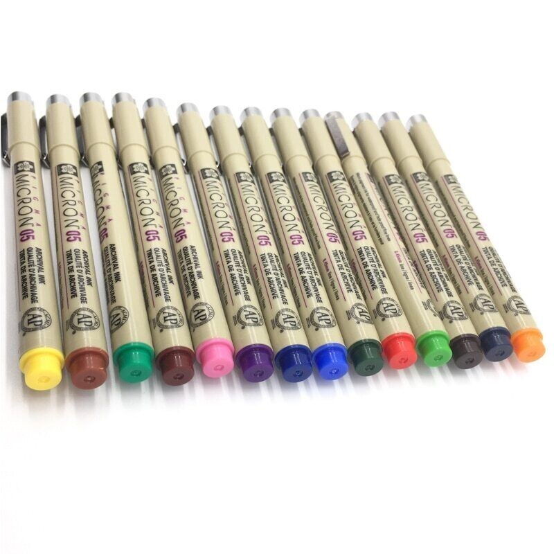 Sakura Pigma Micron Liner Pen Set 14 pcs Color Fineliner Drawing Pen