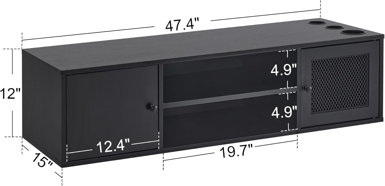 Wall Mount Barber Station for Hair Stylist Salon Stations with 3 Metal Holder
