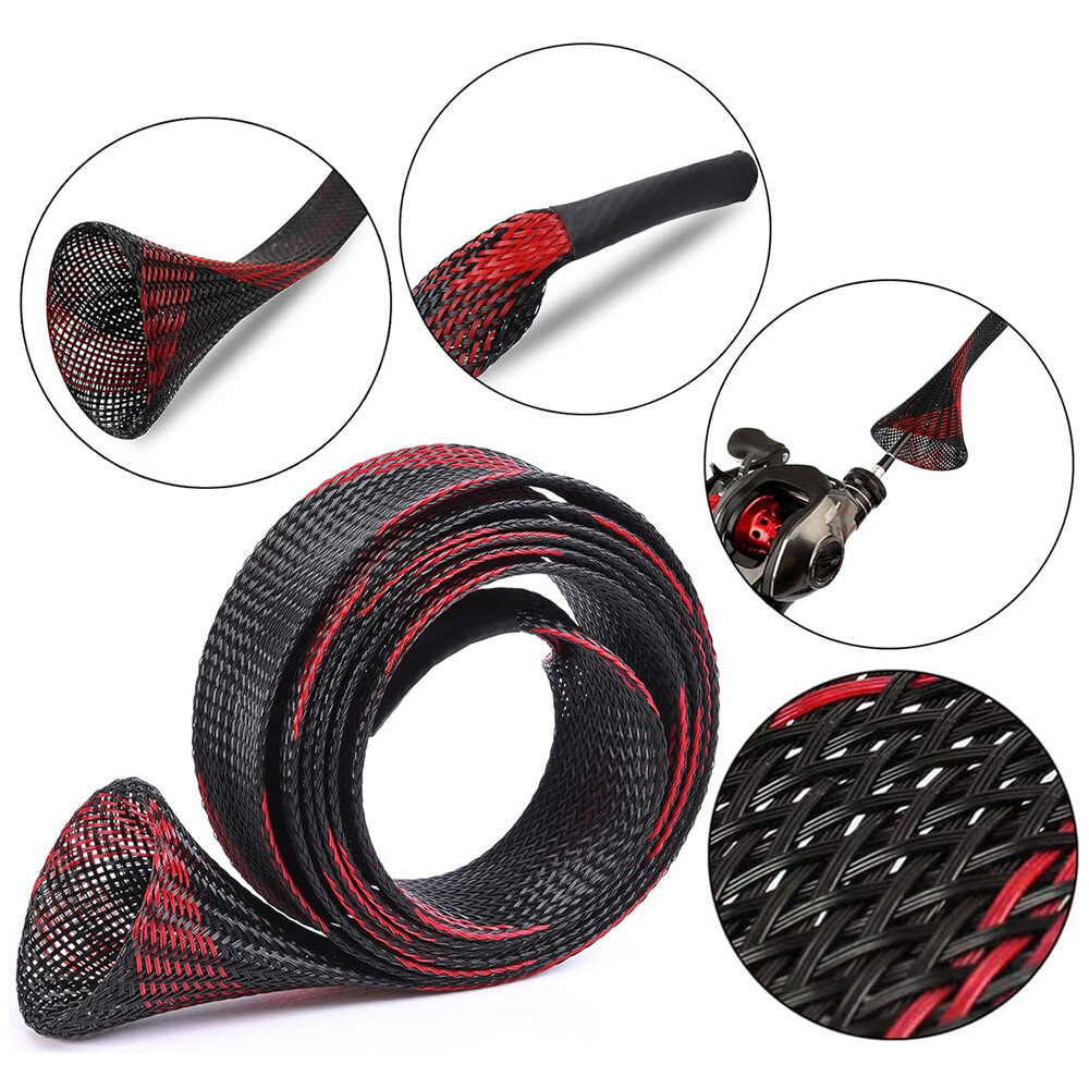 10 PCS Fishing Rod Sock Mesh Covers Braided Pole Protector Sleeve Fish Tool USA