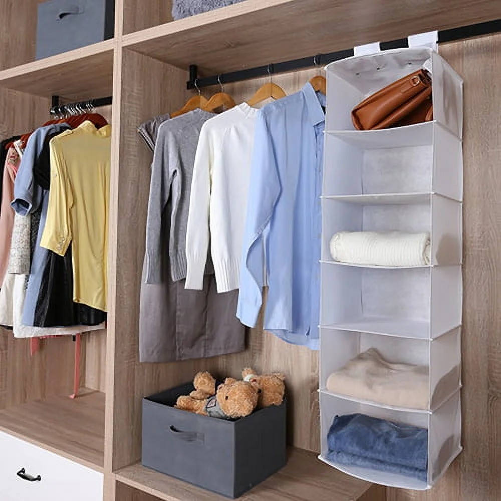 6 Shelf Hanging Closet Organizer Storage with Non Woven Fabric for Adult and