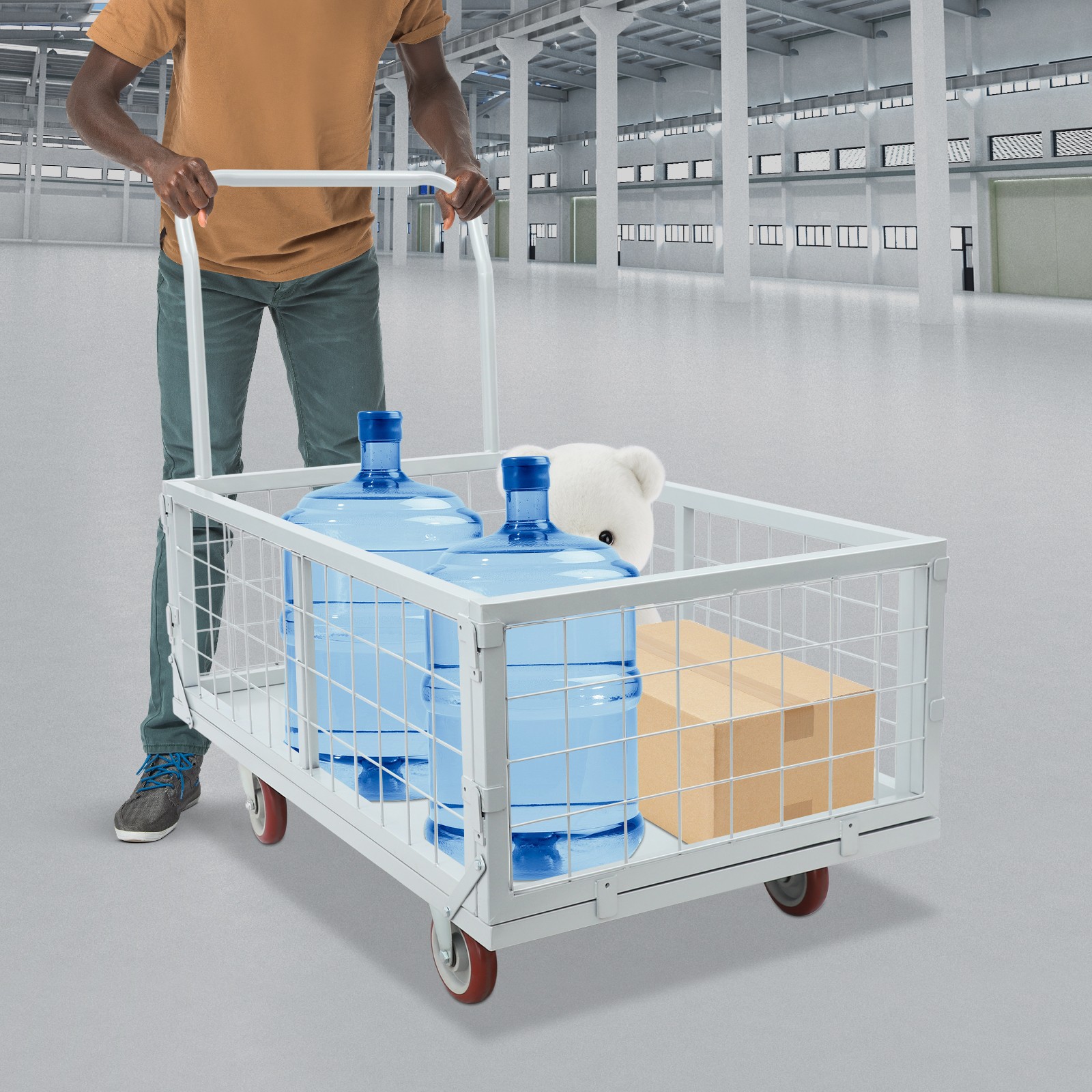 Platform Truck Cart Load 2200 lbs Metal 4-in-1 Heavy Duty Platform Push Cart NEW