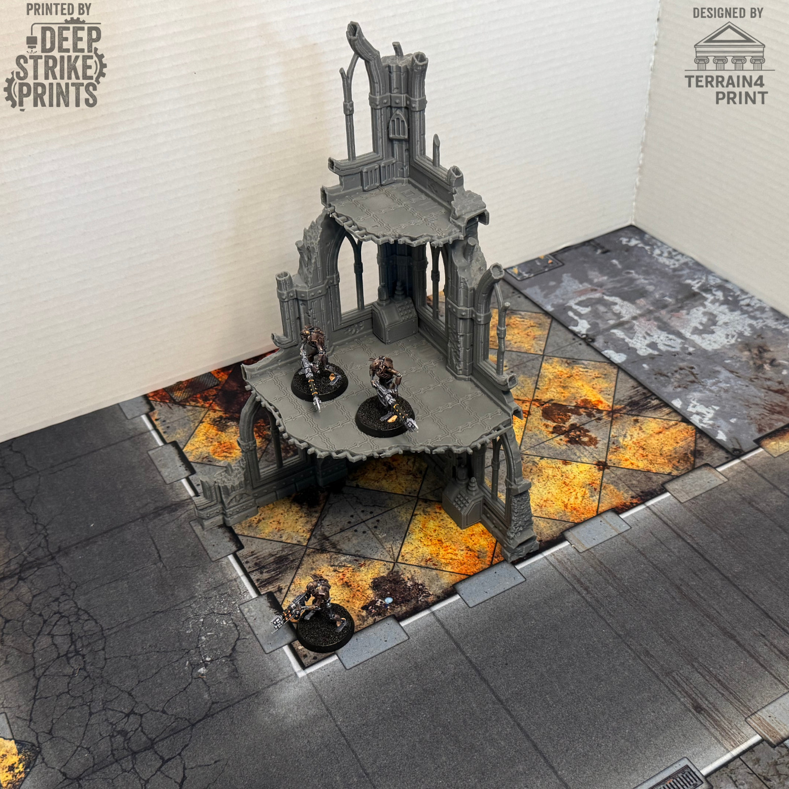 Gothic Ruined Tower A x2 Terrain Scenery Tabletop/Warhammer 40k