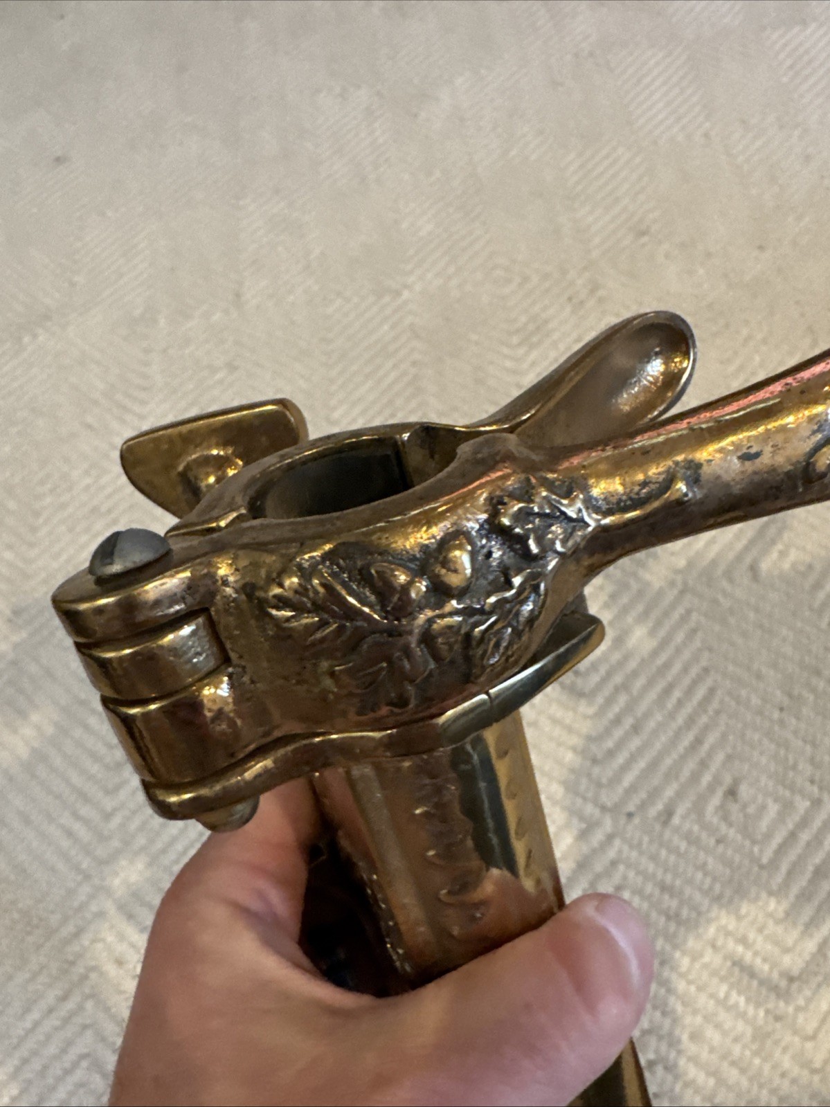 Antique French Bronze Vintner Wine Bottle Cork Corkscrew Cherubs EXCELLENT COND