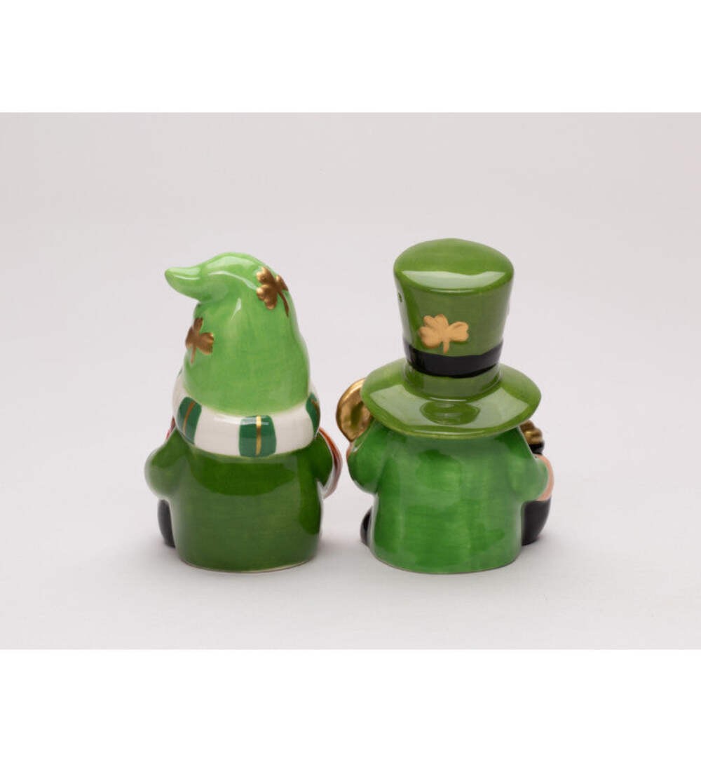 Ceramic Saint Patrick's Day Gnome Salt and Pepper Shakers, Gnome Collector Gift,