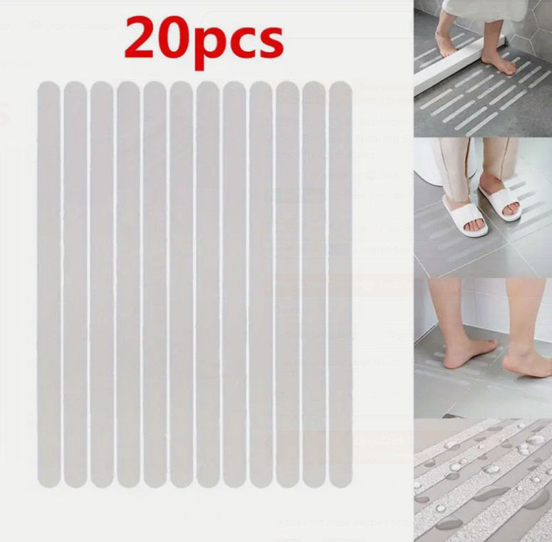 20pcs Anti Slip Stickers Bath Tub Shower Grip Strips Non-Slip Safety Floor Tread