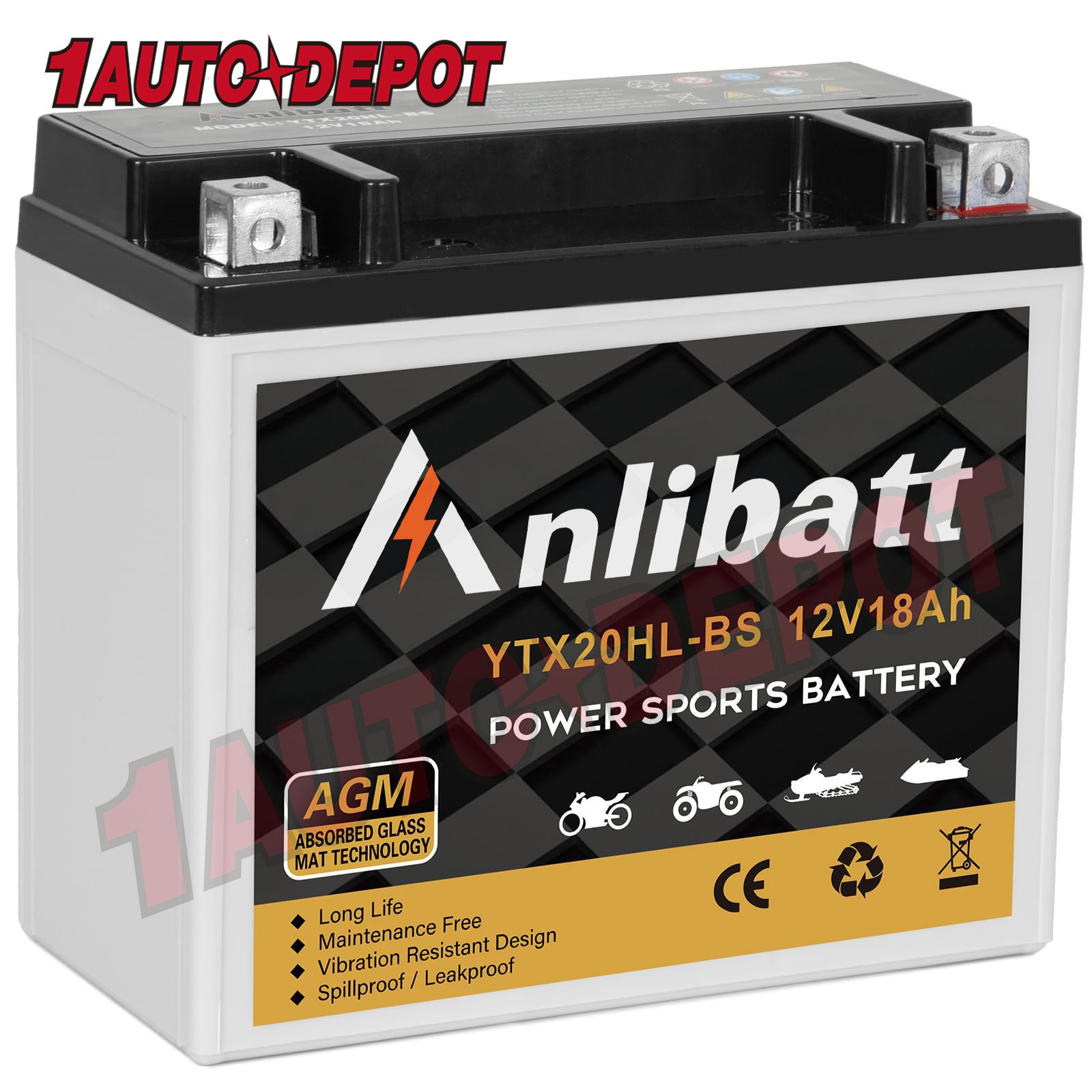 YTX20HL-BS AGM Battery Sealed Lead Acid Power Sport 18AH for Motorcycle ATV UTV