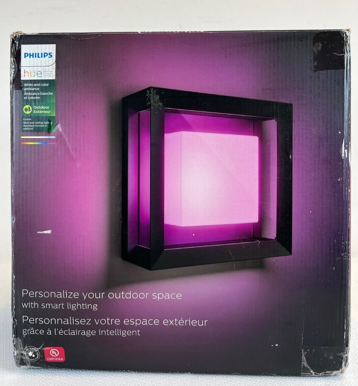 Philips Hue Econic Outdoor White & Color Wall & Ceiling Ambient Light Fixture