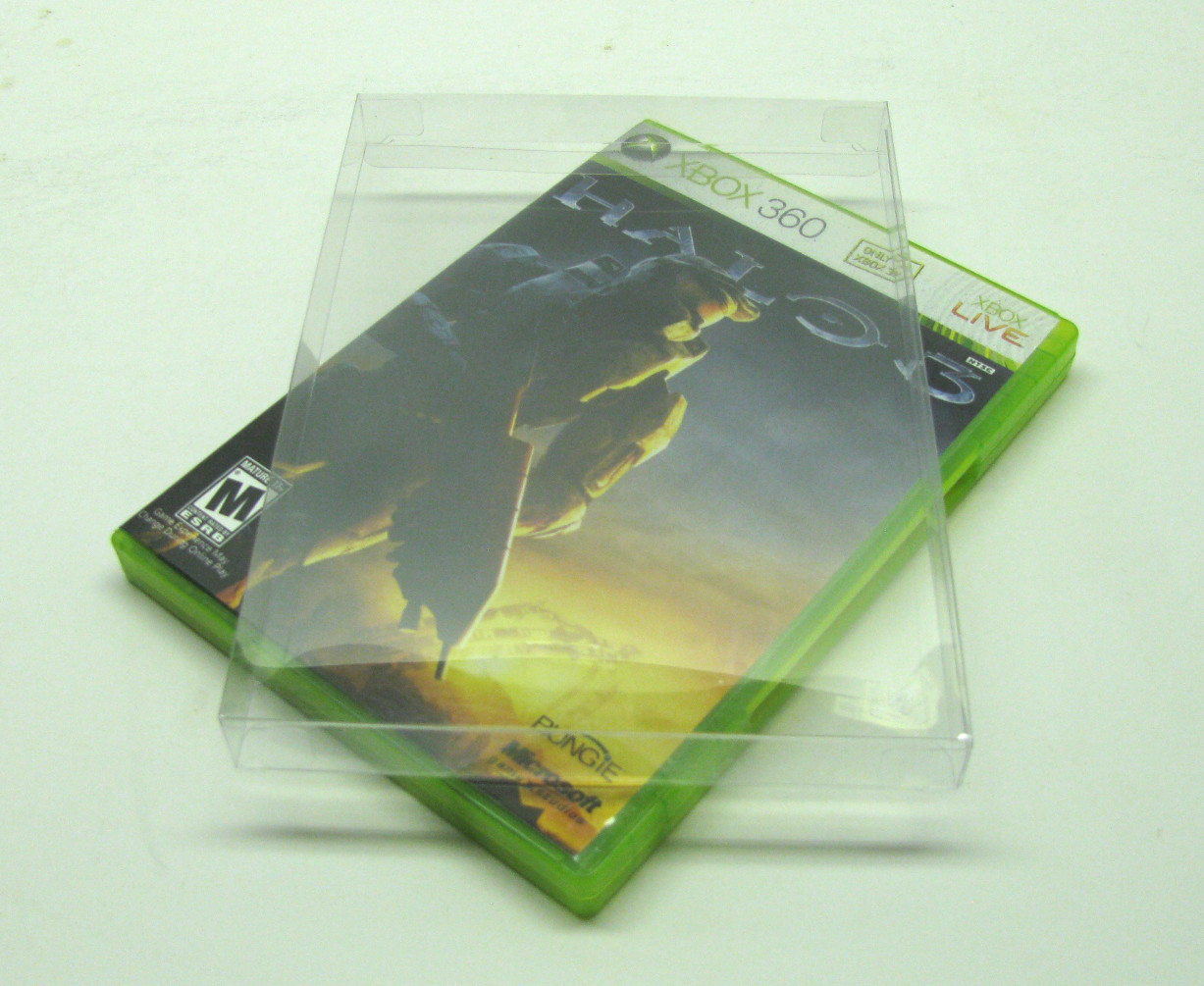 10Pack XBOX 360 CIB GAME - CLEAR PLASTIC PROTECTIVE BOX PROTECTOR CASE SLEEVE