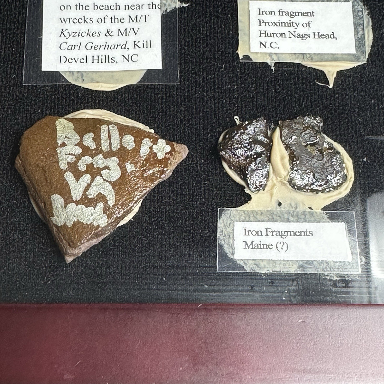 25+ Shipwreck Artifacts in Display Case USS Olympia Pocahontas Civil War Era