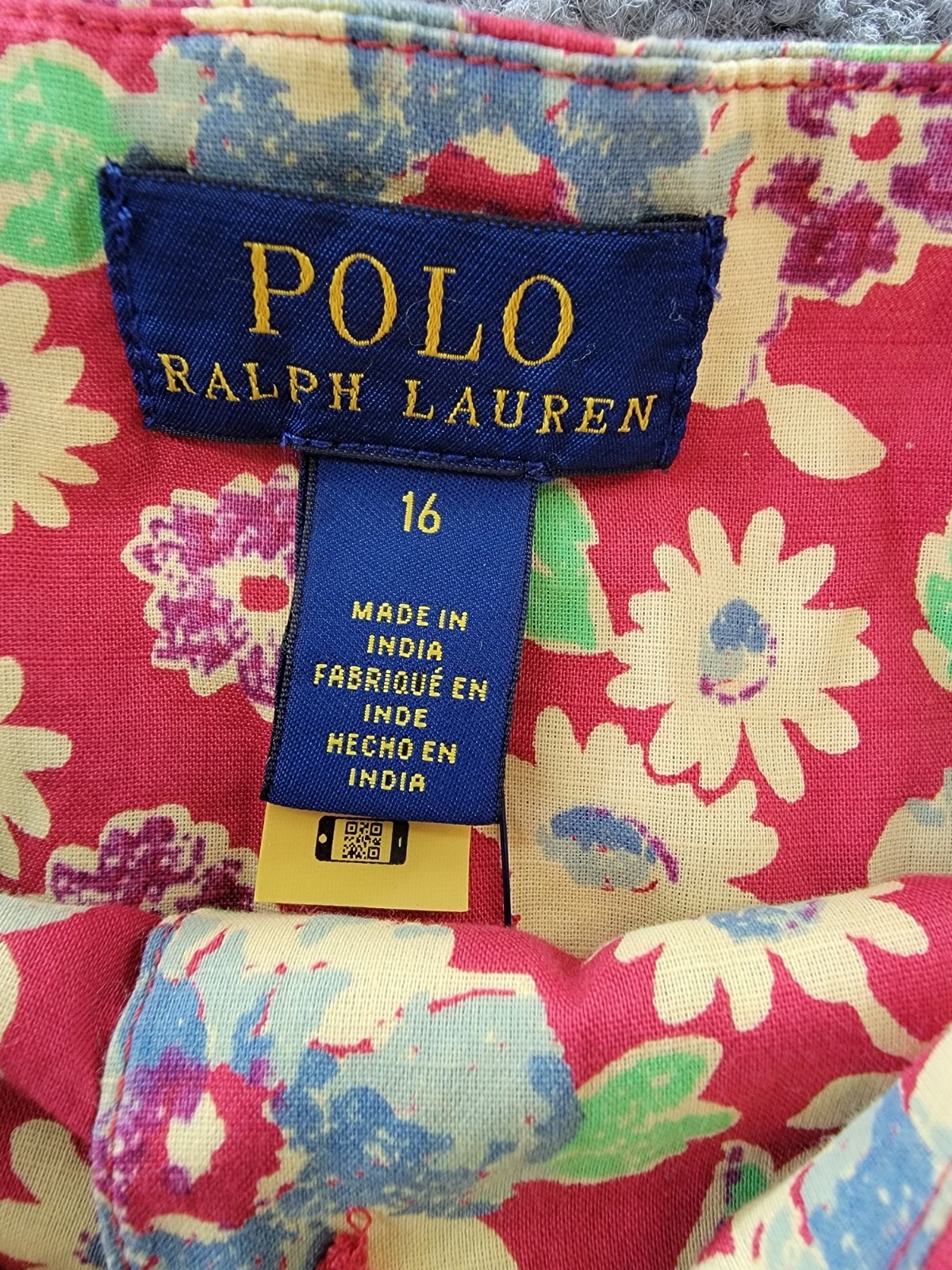 Polo Ralph Lauren Big Girls 16 Lemon-Floral Slub Dress Multicolor