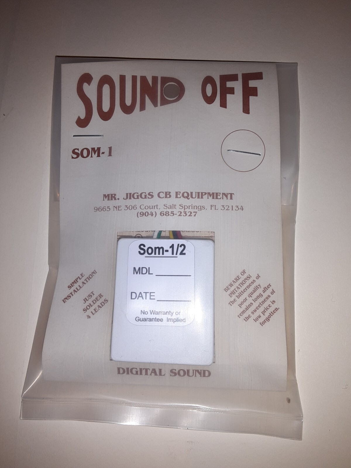 SOM-1  MR. JIGGS 10 SECOND RECORDABLE CB NOISE TOY SOUND MODULE