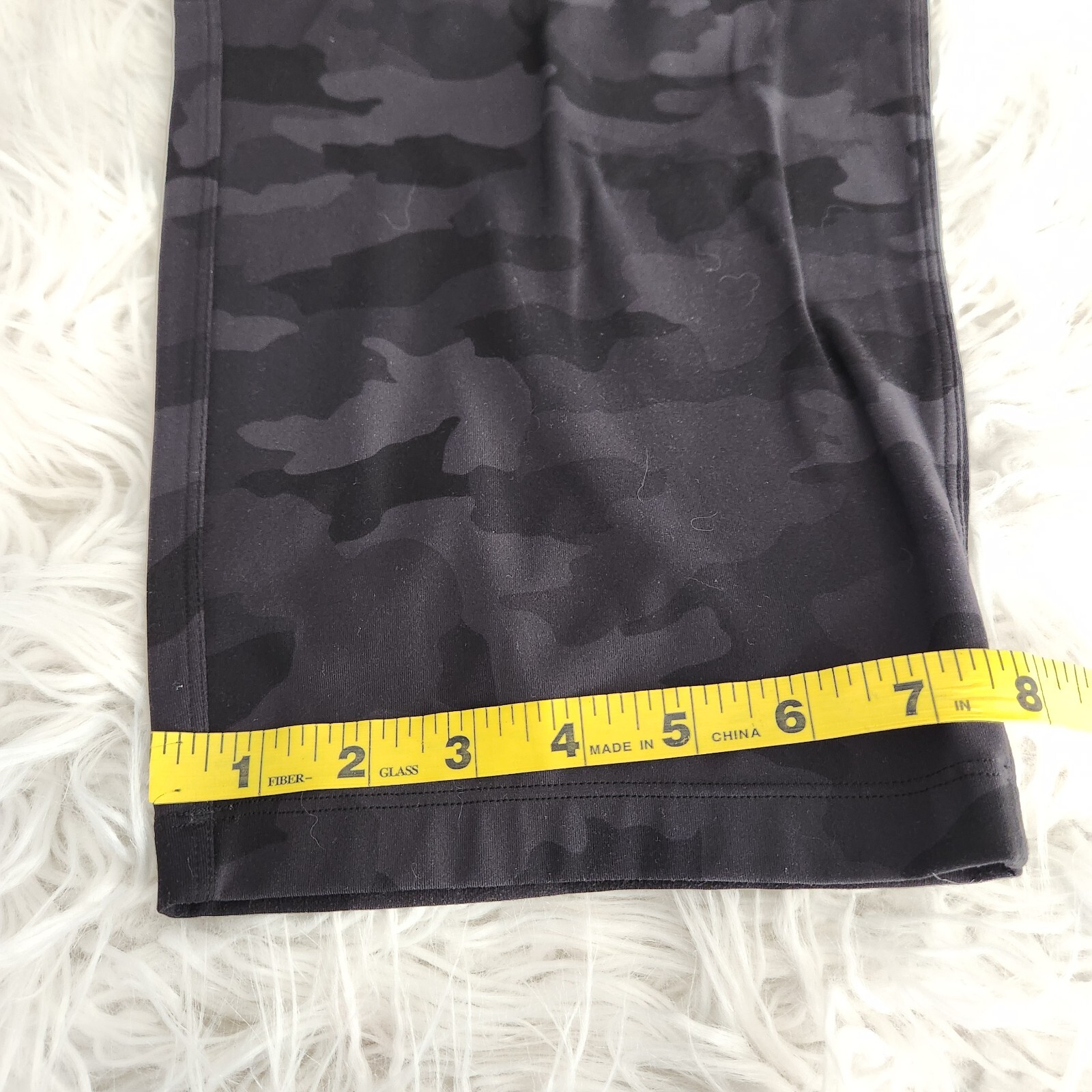 Lululemon Stretch High-Rise Crop Camo Pants Sz 14 LW6BOUS (34X23) Black Gray