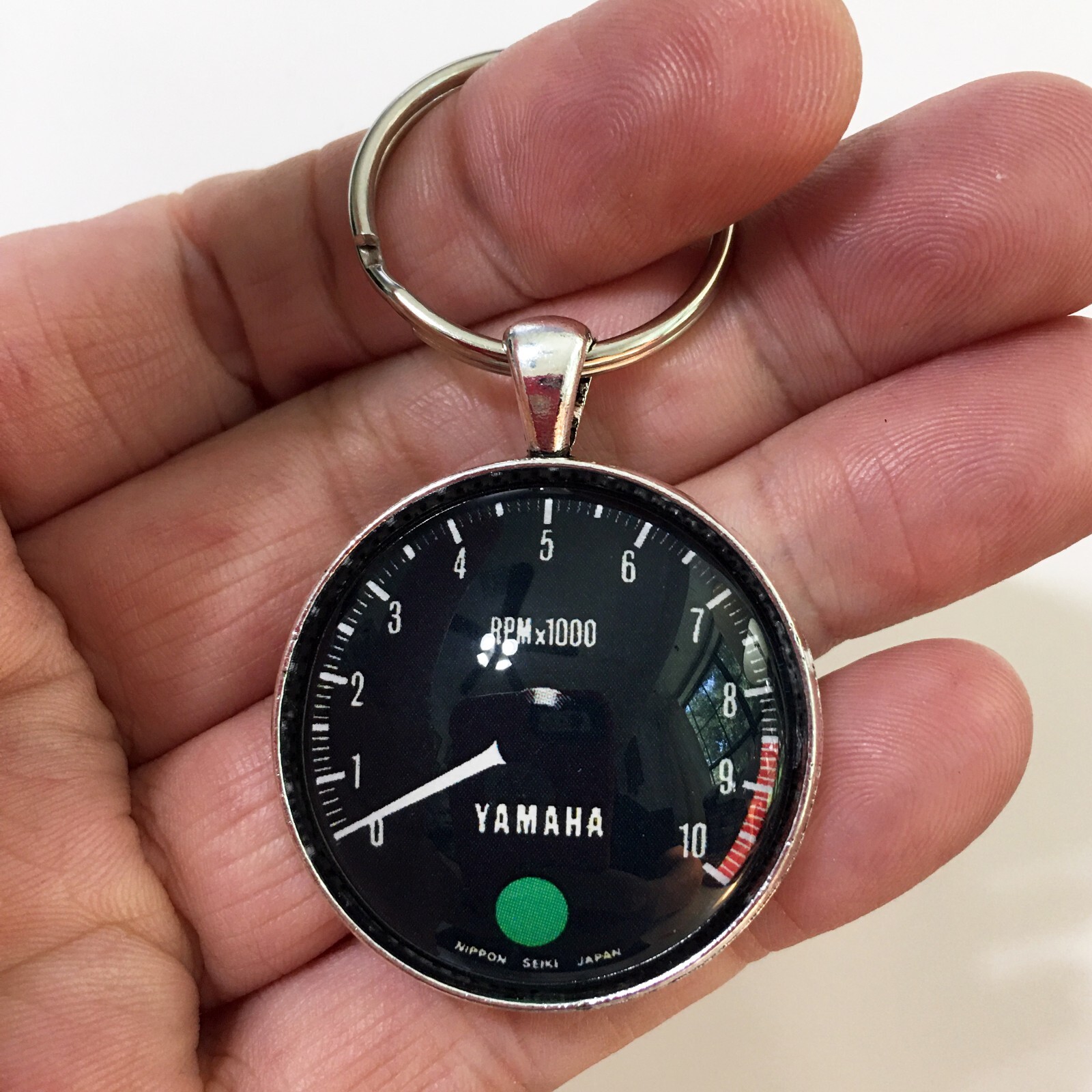 Vintage 1973 1974 1975 Yamaha RD350 Tachometer RPM gauge 1.2" Diameter Keychain