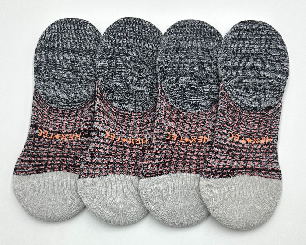 4 pairs BOMBAS Men's Performance Cushioned No Show Socks Size Large 9.5-13 Grey