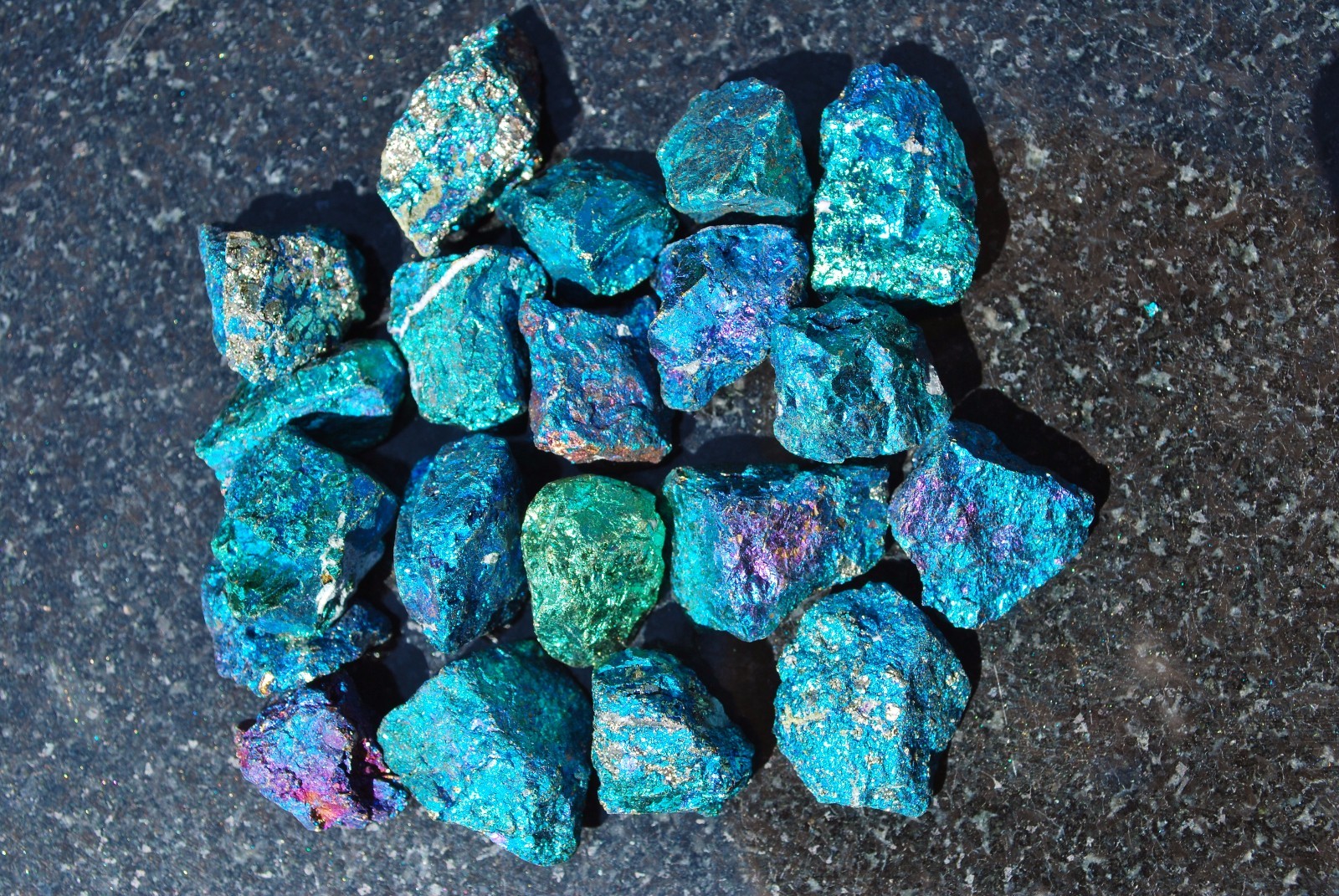 ~20 PCS AAA Grade CHARGED 650cts BABY PEACOCK™ ORE Chalcopyrite Crystals Healing