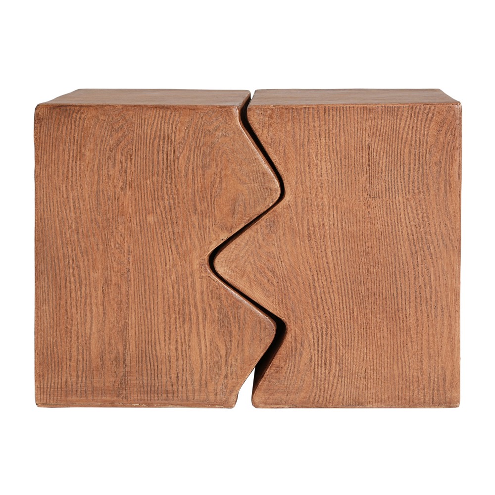 Set of 2 Rectangular Outdoor Side Tables Decorative Garden Stools Accent Table