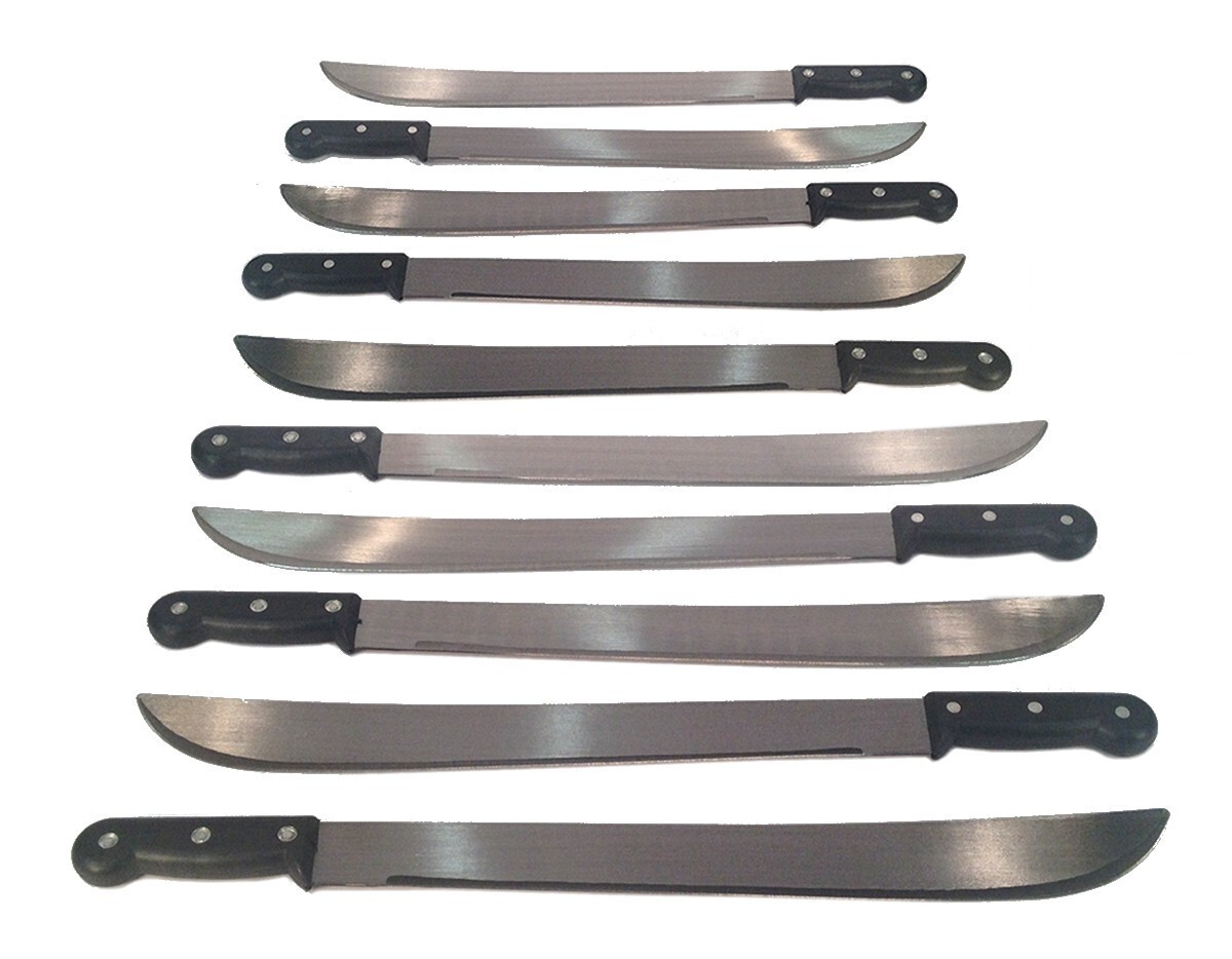 LOT of 48 MACHETES - 18" Heat Treated Steel Blade Machete Knives Bulk for Resale