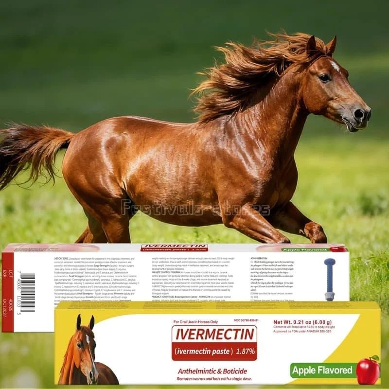 1-Pack Horse Dewormer Paste, Apple Flavor, Exp. 1/2028