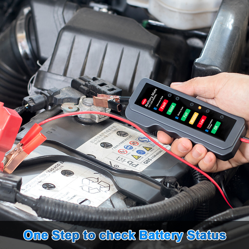 Car Battery Tester Voltmeter Charging System Analyzer For 12V & 6V 100-2000CCA